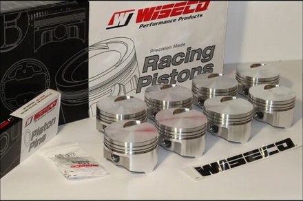 SBC CHEVY 406, 408 WISECO FORGED PISTONS 4.165 FLAT TOP USES 6" RODS KP500A4